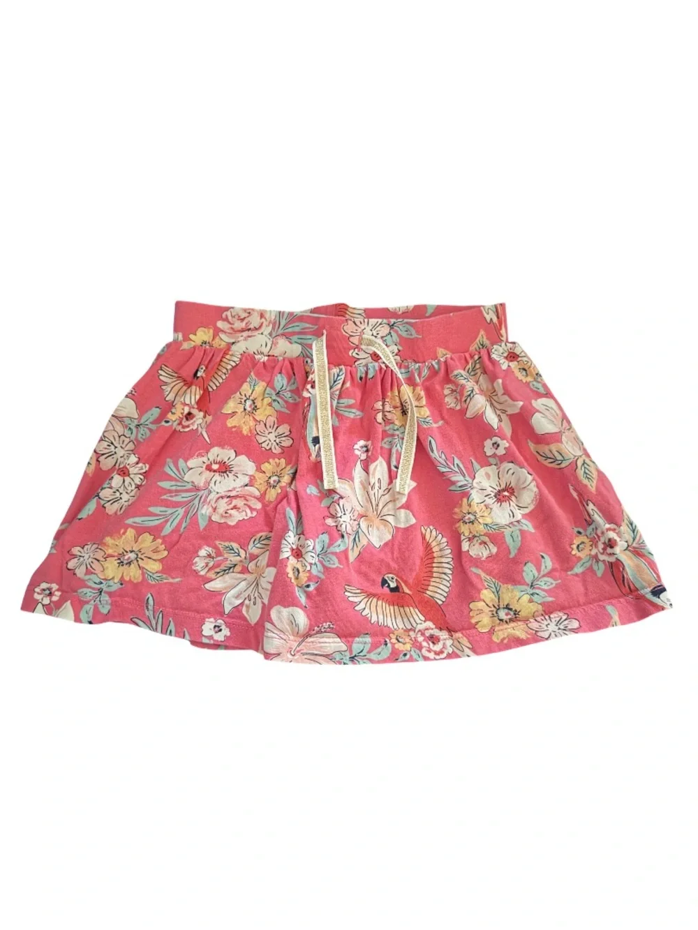 OshKosh B'gosh Coral Floral & Bird Drawstring Skort